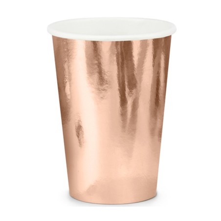Bicchiere di Carta 220ml Rose Gold Metallizzato 6pz Rose-Gold