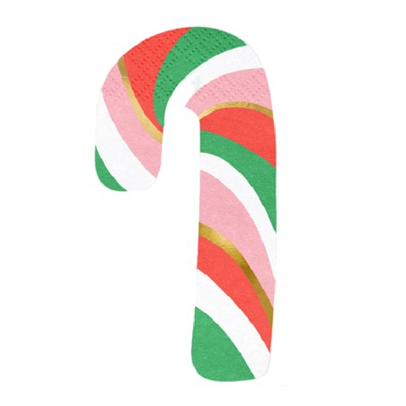 Tovagliolino di Carta 8x15cm Candy Cane "Christmas" 20pz Lecca Lecca