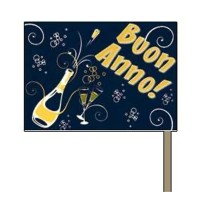 Picks Bandierina per Capodanno "Buon Anno" 50pz Happy New Year Nero