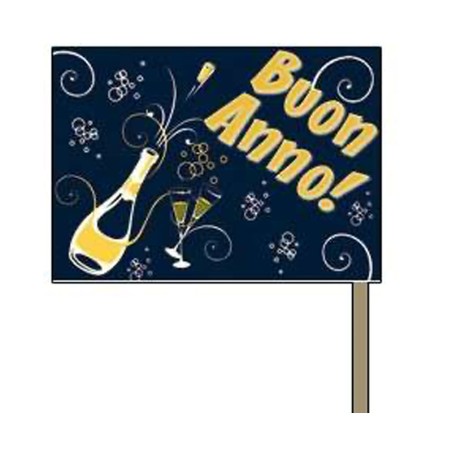 Picks Bandierina per Capodanno "Buon Anno" 50pz Happy New Year Nero
