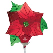 Palloncino in Foil 14" Mini Shape Stella di Natale "Infused Poinsetta" Palloncini Foil Natale