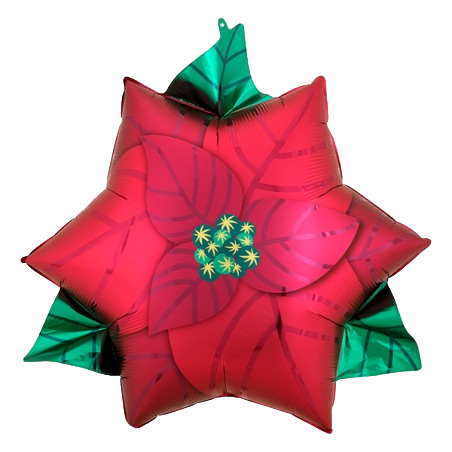 Palloncino in Foil 26" Super Shape Stella di Natale "Poinsetta" Palloncini Foil Natale