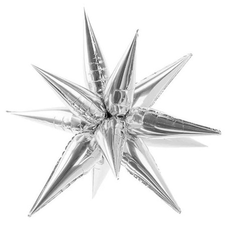 Palloncino in Foil 28" Multi-Balloons Stella Argento 3D "Star" Stelle 3D