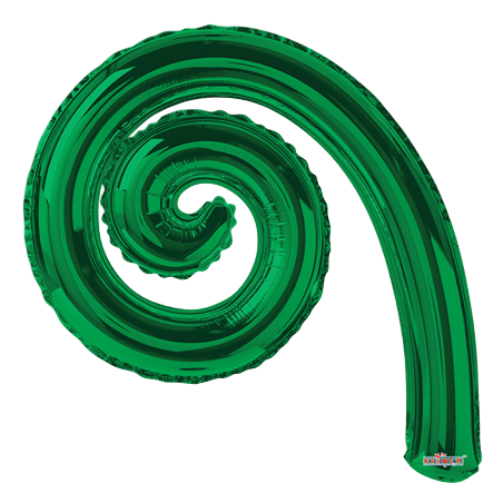 Palloncino in Foil 14" Spirale Verde "Kurly Spiral" 5pz Kurly Spiral