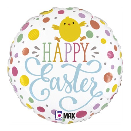 Palloncino in Foil 18" Buona Pasqua "Easter Dots Chick" Pasqua Grabo