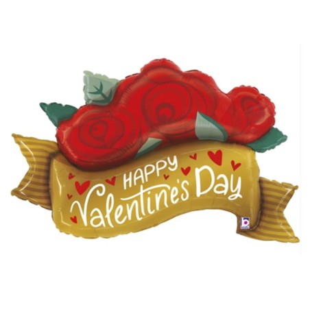 Palloncino in Foil 48" Super Shape Fascia "Valentine Banner" Amore, Matrimonio o Anniversario Grabo