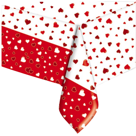 Tovaglia in Plastica Cuori "Hearts" Coordinati Festa Amore