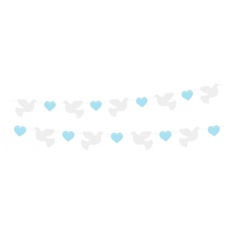 Ghirlanda Colomba Celeste "Garland Doves" 1,5mt Festoni e Ghirlande