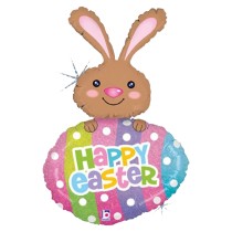 Palloncino in Foil 42" Super Shape Coniglietto "Easter Egg Dots" Pasqua Grabo