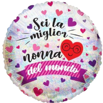 Palloncino in Foil 18" "Sei la Miglior Nonna del Mondo" Festa dei Nonni
