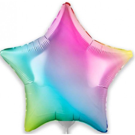Palloncino in Foil 9" Mini Shape Stella Arcobaleno "Pastel Rainbow" Stelle