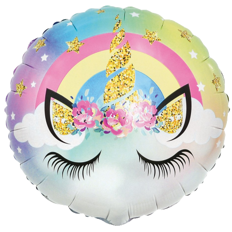 Palloncino in Foil 18" Unicorno Arcobaleno con Dettagli Glitter Unicorno "Unicorn"