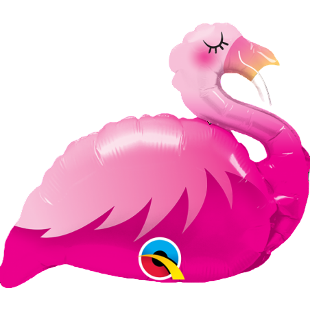 Palloncino in Foil 14" Mini Shape Fenicottero Rosa "Flamingo" Animali (Uccelli)