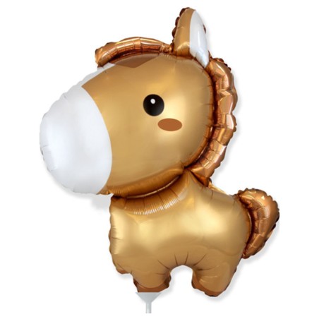Palloncino in Foil 14" Mini Shape Cavalluccio Marrone Animali (Fattoria e Domestici)