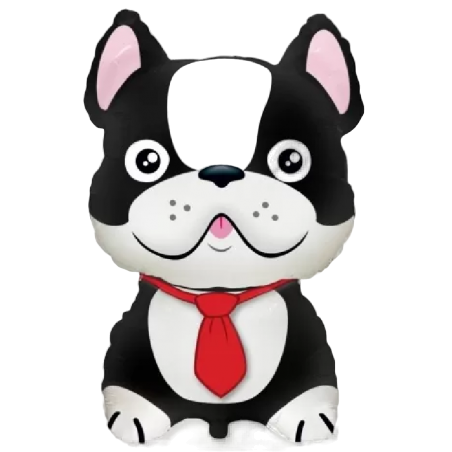 Palloncino in Foil 14" Mini Shape Cane "Bulldog Nero" Festa Tema Cane "Dog"