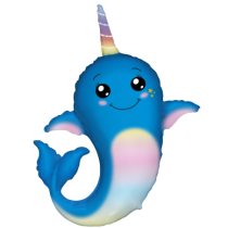 Palloncino in Foil 14" Mini Shape Narvalo "Narwhal" Balena, Delfino e Narvalo