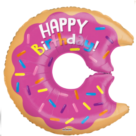 Palloncino in Foil 12" Mini Shape Ciambella Happy Birthday "Donut & Sprinkles" Dolci