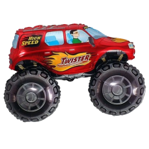 Palloncino in Foil 14" Mini Shape Macchina Rossa Monster Truck "Hot Wheels" Sport
