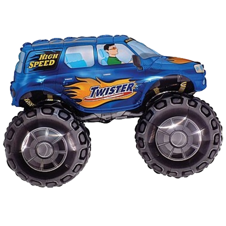 Palloncino in Foil 14" Mini Shape Macchina Blu Monster Truck "Hot Wheels" Sport