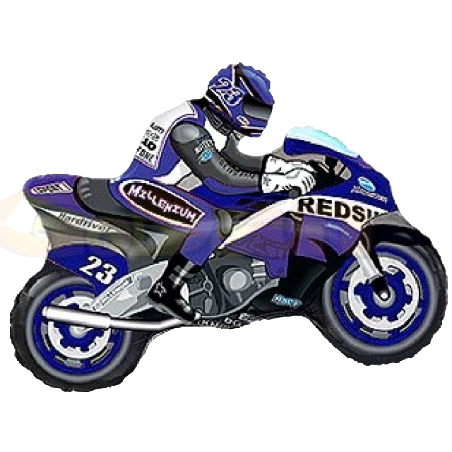 Palloncino in Foil 14" Mini Shape Moto Blu Sport