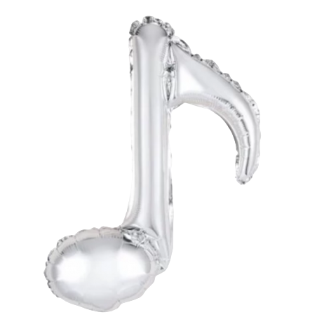Palloncino in Foil 18" Nota Musicale Croma Argento 5pz Musica