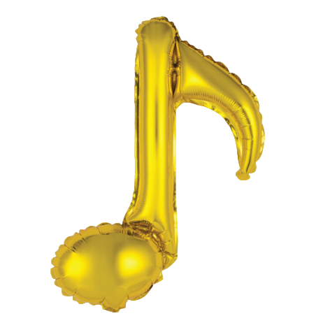 Palloncino in Foil 18" Nota Musicale Croma Oro 5pz Musica