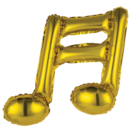 Palloncino in Foil 18" Nota Musicale Biscroma Oro 5pz Musica