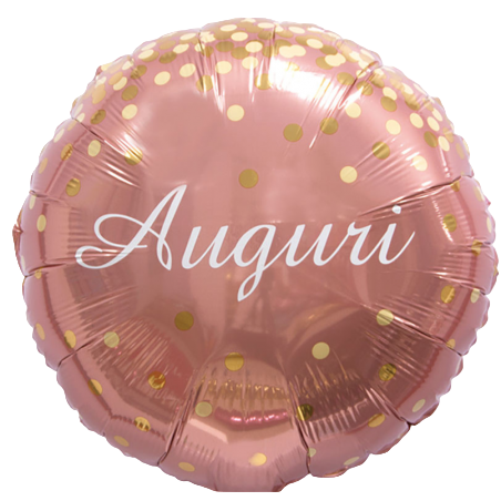 Palloncino in Foil 18" Rose Gold e Oro "Auguri" In Italiano