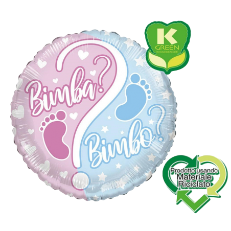 Palloncino in Foil 18" Bimba o Bimbo? "Boy or Girl" Nascita e Battesimo