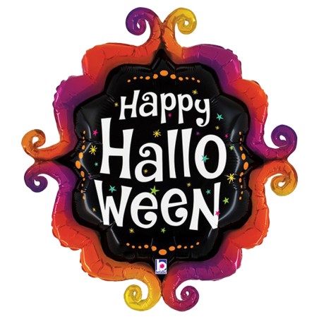 Palloncino in Foil 36" Super Shape Happy Halloween "Fancy Frame" Halloween Grabo