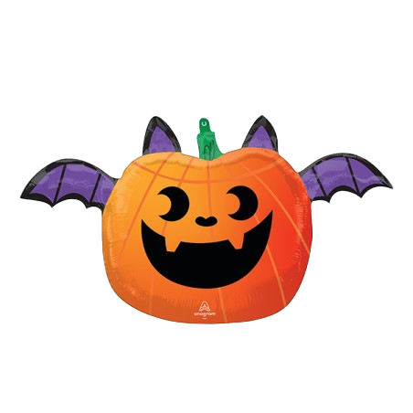 Palloncino in Foil 26" Super Shape Zucca Pipistrello "Pumpkin Bat" Palloncini Foil Halloween