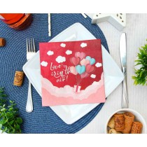 Tovagliolo di Carta 33x33cm Amore Rosso "Love Is In The Air" 20pz Coordinati Festa Amore