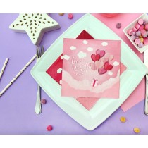 Tovagliolo di Carta 33x33cm Amore Rosa "Love Is In The Air" 20pz Coordinati Festa Amore