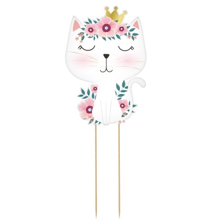 Cake Topper Gatto con Corona "Cat Crown" 26cm Picks e Topper Generici