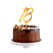 Cake Topper di Plastica Oro Metallizzato Sagomato N.18 Tavola 18° Compleanno