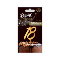 Cake Topper di Plastica Oro Metallizzato Sagomato N.18 Tavola 18° Compleanno