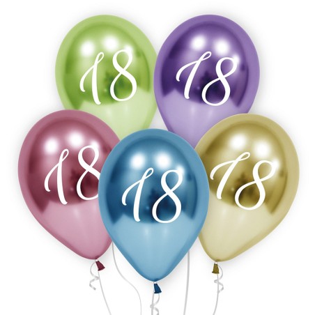 Palloncini in Lattice 12" Assortiti 18 Anni "Beauty & Charm" 5pz 18° Compleanno