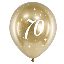Palloncino in Lattice 12" Oro 70 anni "Glossy Gold" 6pz 30°40°....... Compleanno