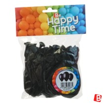Palloncino in Lattice 10" G90 Nero "Black 014" 25pz Gemar Blister "Happy Time"