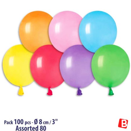 Palloncino in Lattice 3" Bombe d'Acqua PT20 "Assorted 086" 100pz Gemar Standard 5" A50