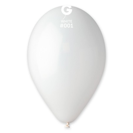 Palloncino in Lattice 10" G90 Bianco "White 001" 25pz Gemar Blister "Happy Time"