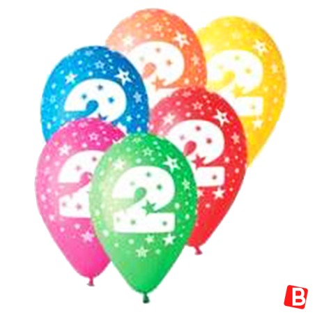 Palloncino in Lattice 12" N.2 Colori Assortiti 10pz Gemar Blister "Happy Time"