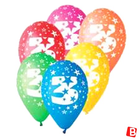 Palloncino in Lattice 12" N.3 Colori Assortiti 10pz Gemar Blister "Happy Time"