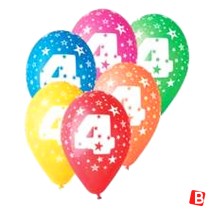 Palloncino in Lattice 12" N.4 Colori Assortiti 10pz Gemar Blister "Happy Time"
