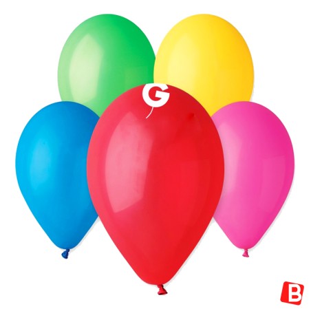 Palloncino in Lattice 10" G90 Assortito "Assorted" 25pz Gemar Blister "Happy Time"