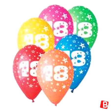 Palloncino in Lattice 12" N.18 Colori Assortiti 10pz Gemar Blister "Happy Time"