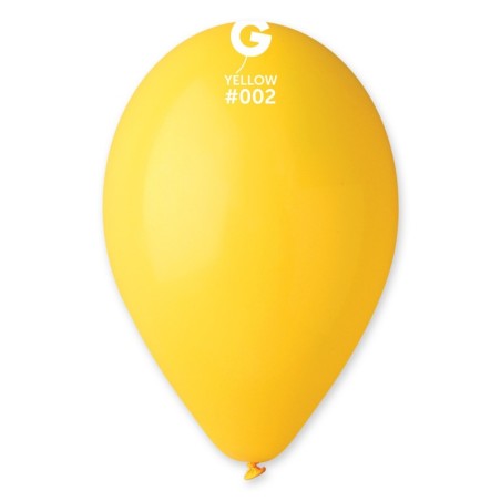 Palloncino in Lattice 10" G90 Giallo "Yellow 002" 25pz Gemar Blister "Happy Time"