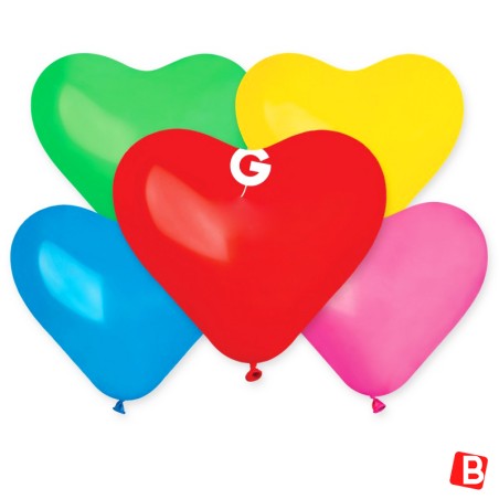 Palloncino in Lattice 10" Cuore Assortito "Assorted" 16pz Gemar Blister "Happy Time"