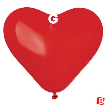 Palloncino in Lattice 10" Cuore Rosso "Red 045" 16pz Gemar Blister "Happy Time"