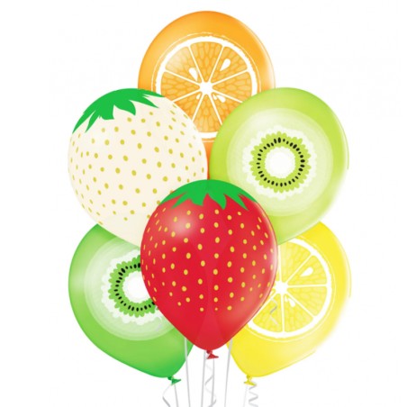 Palloncino in Lattice 12" Stampato Frutta "Fruit" 6pz Dolci e Frutta